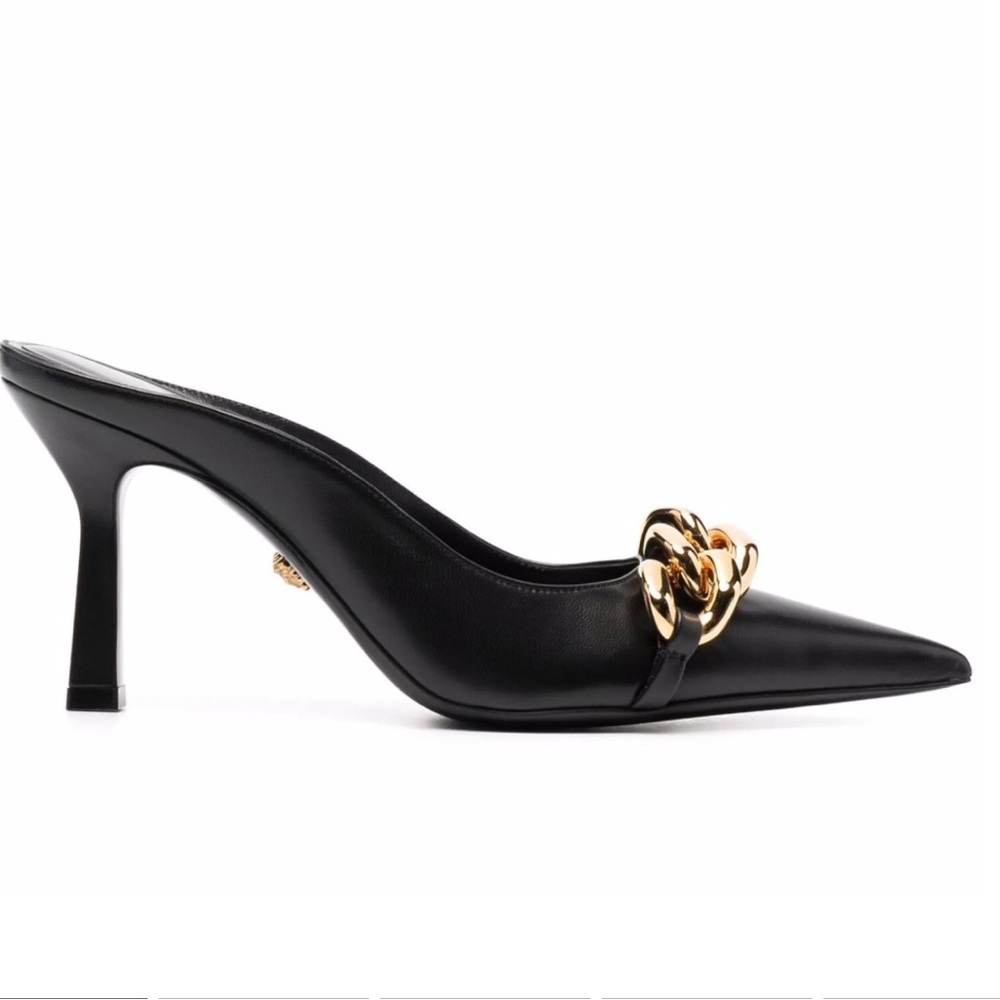 Versace Backless Mule w/ Chain Detail